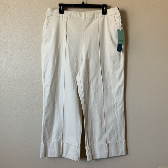 NWT Rachel Comey Cream High-Rise Cuff Straight Leg Cropped Pants - Picture 4 of 16
